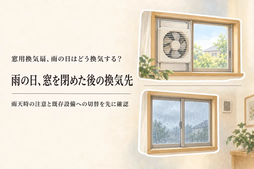 秋の長雨前に決める窓用換気扇の取付場所｜雨の日の換気とサーキュレーターの置き場所