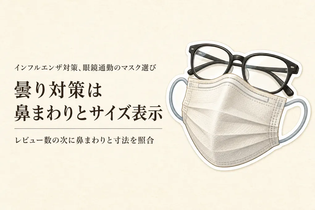 ノーズワイヤー不織布マスクをレビュー数順に比較｜眼鏡の曇りと鼻まわりのサイズ表示で選ぶ