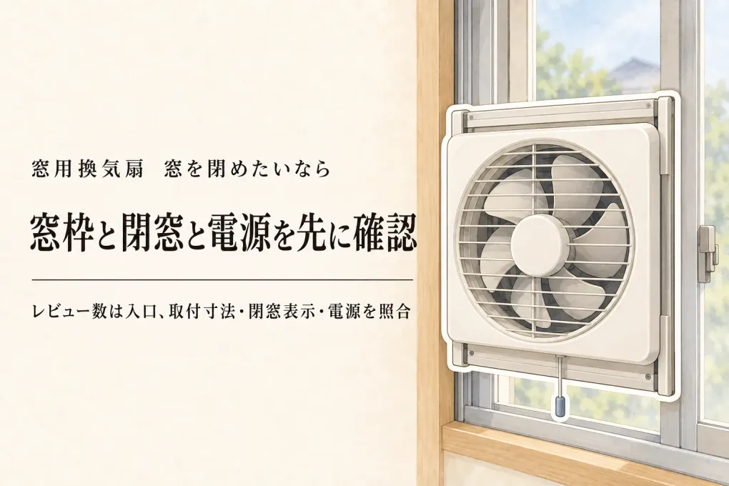 窓用換気扇をレビュー数順に比較｜窓が閉められる？取付寸法・シャッター・電源で選ぶ